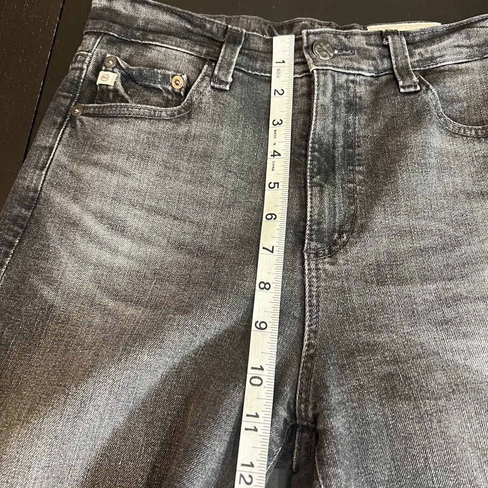 AG Saige High Waist Straight Leg Jeans Womens Size 27‎ Faded Black Gray - Picture 11 of 13